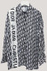 Grey Fashion Casual Letter Patchwork Turndown Collar Tops