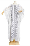 White Fashion Solid Embroidery See-through O Neck Three Quarter Two Pieces