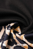 Leopard Print Casual Leopard Camouflage Print Patchwork Hooded Collar Long Sleeve Two Pieces