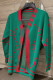 Green Fashion Casual Letter Patchwork Tops