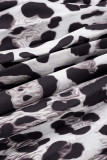 Multicolor Fashion Casual Print Asymmetrical Long Sleeve Dresses