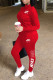 Red Fashion Casual Letter Patchwork Long Sleeve Two Pieces