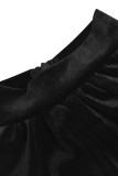 Black Sexy Solid Hollowed Out Split Joint Half A Turtleneck Irregular Dress Dresses