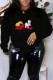 Black Fashion Casual Print Patchwork O Neck T-Shirts