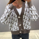 Khaki Fashion Street Letter Patchwork V Neck Tops
