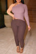 Multicolor Fashion Casual Solid Hollowed Out Split Joint Buttons O Neck Skinny Jumpsuits