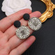 Black Fashion Simplicity Letter Patchwork Earrings