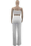 Red Sexy Solid Patchwork Spaghetti Strap Sleeveless Two Pieces