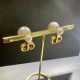 White Fashion Vintage Letter Pearl Earrings