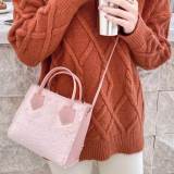 Pink Fashion Casual Solid Patchwork Crossbody Bag
