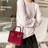 Wine Red Fashion Casual Solid Patchwork Crossbody Bag