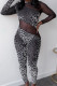 Black Fashion Sexy Print Patchwork See-through Half A Turtleneck Skinny Jumpsuits
