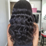 Black Fashion Casual Solid Long Curly Wigs (Random Color Bandana)