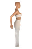 Pink Fashion Sexy Solid Hollowed Out Backless Strapless Irregular Dress