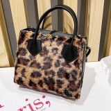 Leopard Print Fashion Casual Solid Patchwork Crossbody Bag