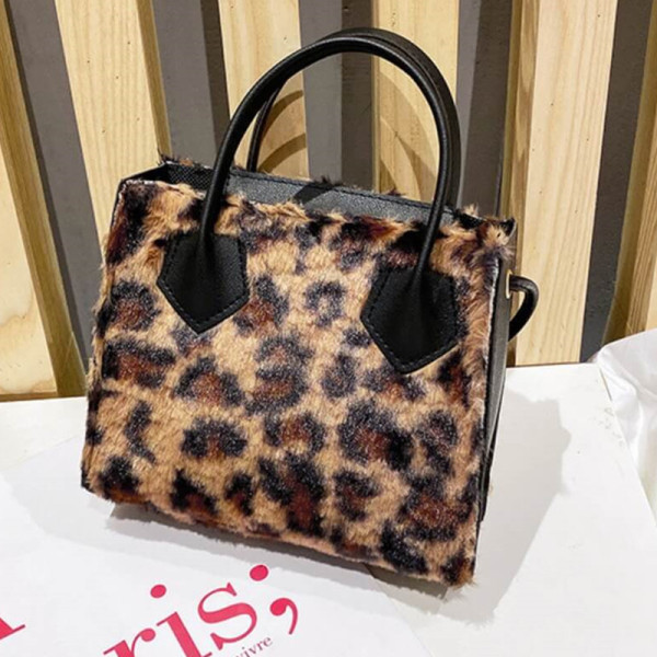 Leopard Print Fashion Casual Solid Patchwork Crossbody Bag