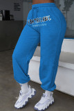 Grey Casual Print Patchwork Straight High Waist Straight Positioning Print Bottoms
