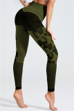 Blue Casual Sportswear Patchwork Hollowed Out High Waist Skinny Trousers