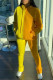 Yellow Fashion Casual Solid Split Joint Hooded Collar Long Sleeve Two Pieces