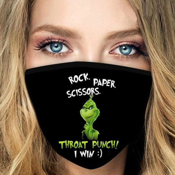 White Green Fashion Casual Cartoon Print Mask