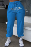Grey Casual Print Patchwork Straight High Waist Straight Positioning Print Bottoms
