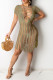 Coffee Sexy Solid Tassel Frenulum Swimwears Cover Up