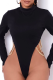 Black Sexy Solid Chains O Neck Skinny Bodysuits