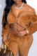 Camel Fashion Casual Solid Basic Hooded Collar Outerwear