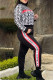 Black Red Fashion Elegant Print Patchwork Long Sleeve Two Pieces