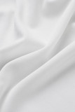 White Fashion Celebrities Solid Patchwork O Neck A Line Dresses