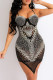 Black Sexy Patchwork Hot Drilling Backless Spaghetti Strap Irregular Dress (With Panties)