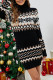 Black Casual Print Patchwork Turtleneck Pencil Skirt Dresses