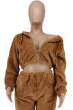 Camel Fashion Casual Solid Basic Hooded Collar Outerwear