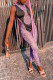 Purple Street Print Patchwork Half A Turtleneck Regular Jumpsuits