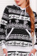 Black Casual Print Patchwork Hooded Collar Tops