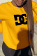 Yellow Casual Sportswear Print Patchwork O Neck Tops