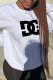White Casual Sportswear Print Patchwork O Neck Tops