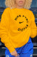 Yellow Fashion Sportswear Print Patchwork O Neck Tops