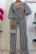 White Casual Print Patchwork V Neck Straight Jumpsuits