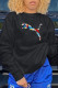 Black Fashion Sportswear Print Patchwork O Neck Tops