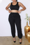 Grey Casual Solid Patchwork Buckle U Neck Long Sleeve Three Pieces