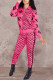 Pink Fashion Casual Print Patchwork Long Sleeve Two Pieces