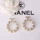 Gold Fashion Casual Letter Pearl Earrings