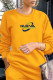 Yellow Fashion Print Patchwork O Neck Tops