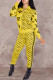 Yellow Fashion Casual Print Patchwork Long Sleeve Two Pieces