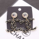 Black Fashion Simplicity Letter Patchwork Earrings