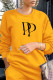 Yellow Fashion Street Print Patchwork O Neck Tops
