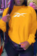 Yellow Fashion Sportswear Print Patchwork O Neck Tops