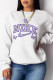 White Casual Sportswear Print Patchwork O Neck Tops