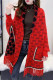 Red Fashion Street Letter Tassel Outerwear